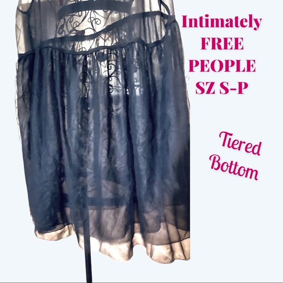 FREE PEOPLE INTIMATELY Sheer V-Neck Tank Dress with tiered bottom. SZ SM NWOT - Picture 8 of 13